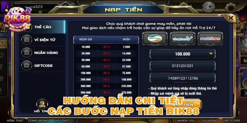 Nạp tiền Rik88 Nạp tiền Rik88